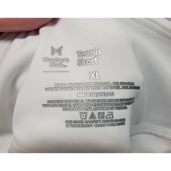 NWT XL Womens White Tennis Skorts Pockets Built in Shorts Members Mark - Picture 9 of 10